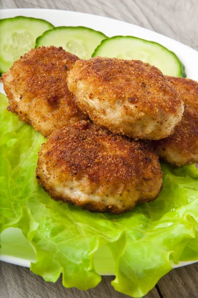 Chicken cutlet with vegetables — Stock Photo, Image