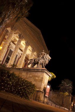 Theatre Massimo by night.Palermo clipart