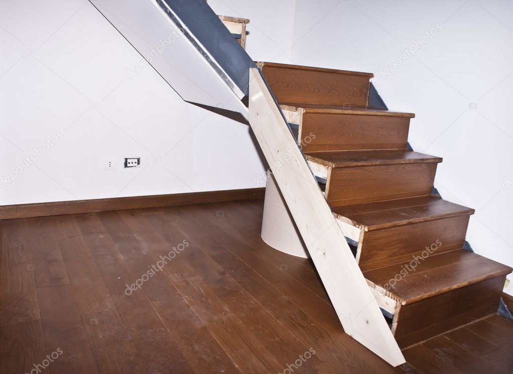 Stair with hardwood floors