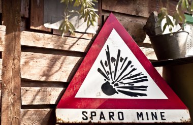 Danger mines sign clipart