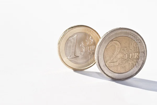 stock image Euro coins over white