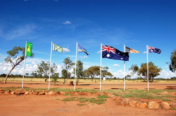 Banderas australianas y aborígenes — Foto de Stock