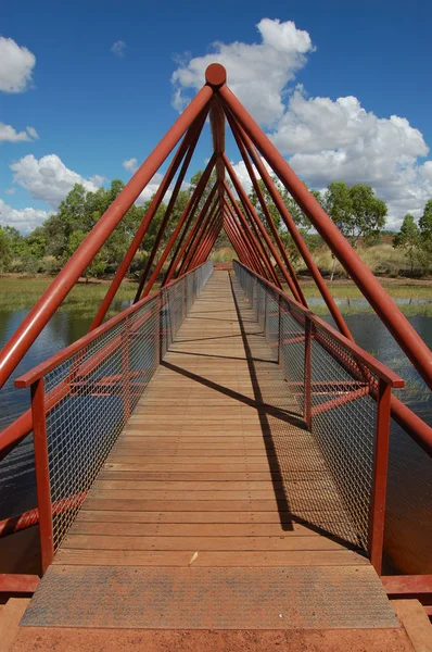 Red timber bridge — Stock Photo, Image