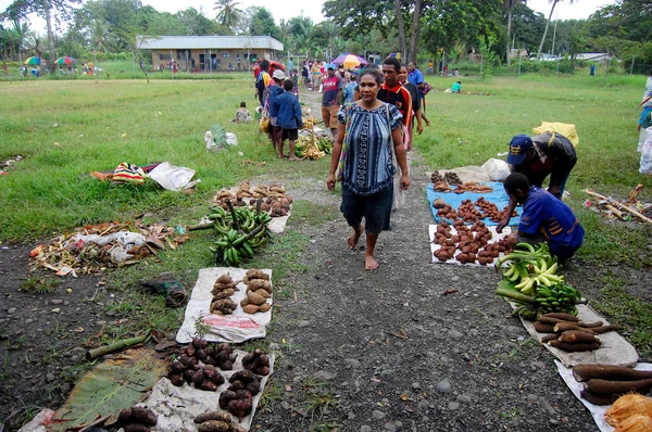 На рынке Папуа - Новой Гвинеи — стоковое фото