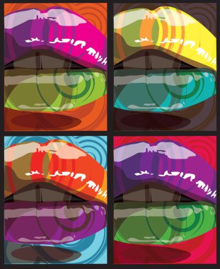 Colorful Mouth, Vector illustration clipart