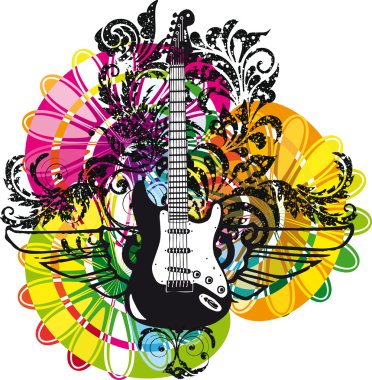 Electric Guitar design clipart