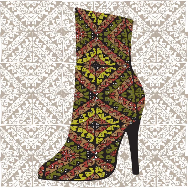民族の女性の靴、ベクトル イラスト — ストックベクタ
