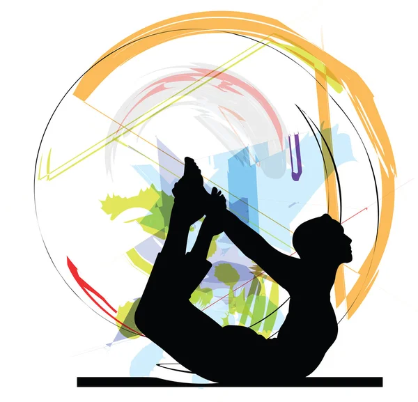 Ilustración de yoga — Vector de stock