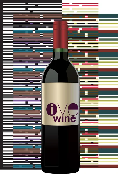 Rode wijnfles — Stockvector