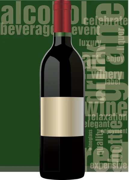 Botella de vino tinto — Vector de stock
