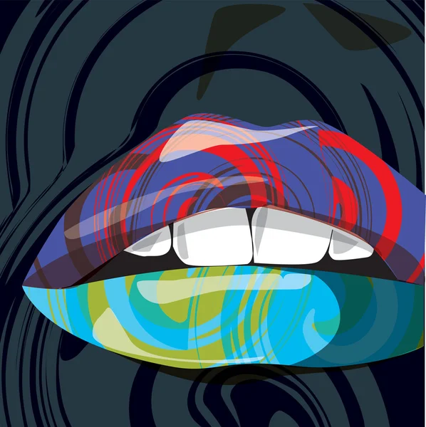 Mooie vrouw lippen illustratie — Stockvector
