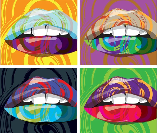 Belle femme lèvres illustration — Image vectorielle