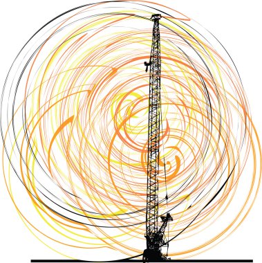 Abstract construction crane. Vector illustration clipart