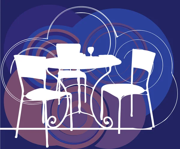 Tabel & stoelen illustratie — Stockvector
