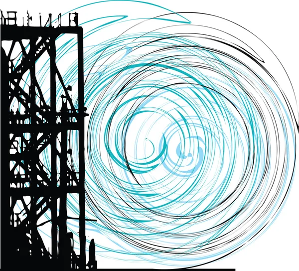Torre grunge abstracta. Ilustración vectorial — Vector de stock