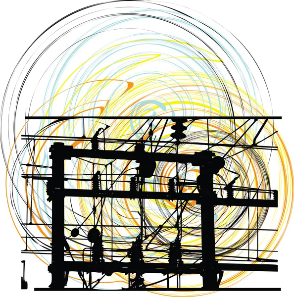 Torre grunge abstracta. Ilustración vectorial — Vector de stock