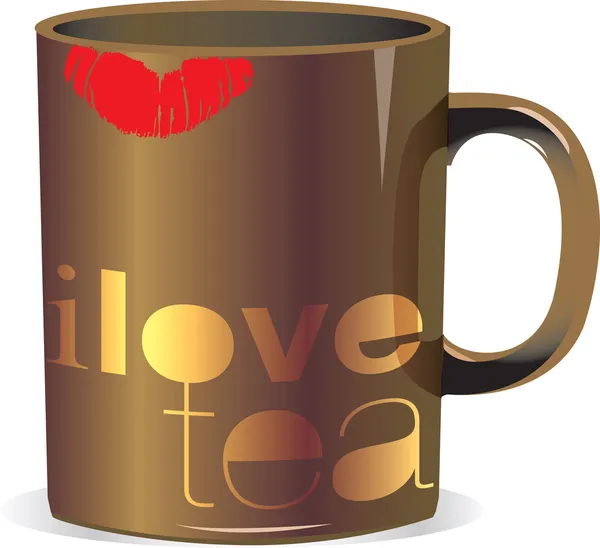 Me encanta la taza de té — Vector de stock