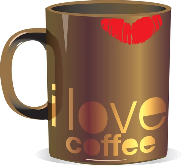 J'adore les tasses à café — Image vectorielle