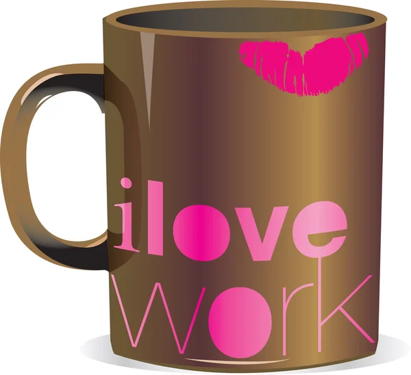 I love work mug — Stock Vector