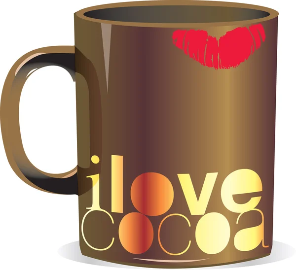 Me encanta la taza de cacao — Vector de stock