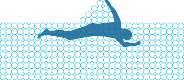 Человек плавает. Векторная иллюстрация — стоковый вектор