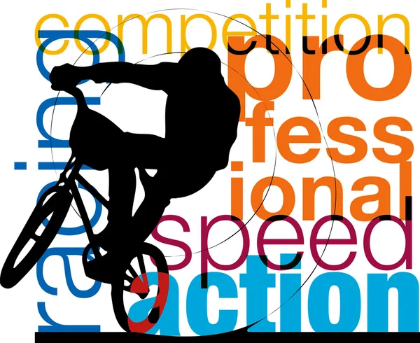Férfi a kerékpár. Vektoros illusztráció — Stock Vector