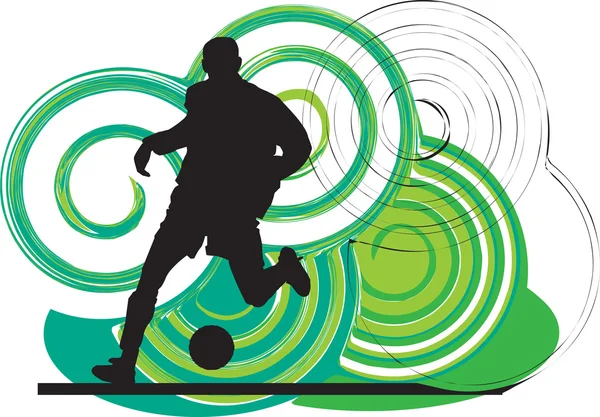 Jugador de fútbol en acción. Ilustración vectorial — Archivo Imágenes Vectoriales