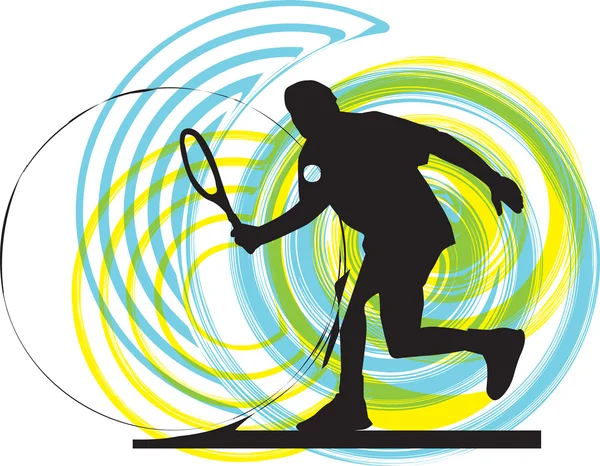 Tennis player. Vector illustration — Stock Vector