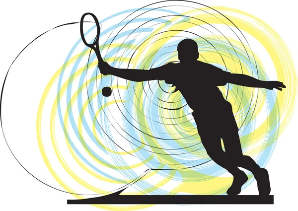 Тенісний гравець. Векторні ілюстрації — стоковий вектор