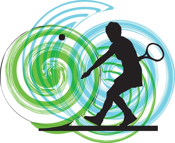 Giocatori di tennis. Illustrazione vettoriale — Vettoriale Stock