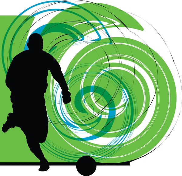Giocatore di football in azione. Illustrazione vettoriale — Vettoriale Stock