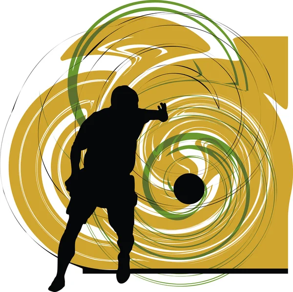 Jugador de fútbol en acción. Ilustración vectorial — Vector de stock