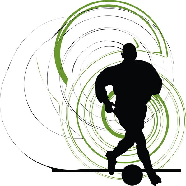 Joueur de football en action. Illustration vectorielle — Image vectorielle