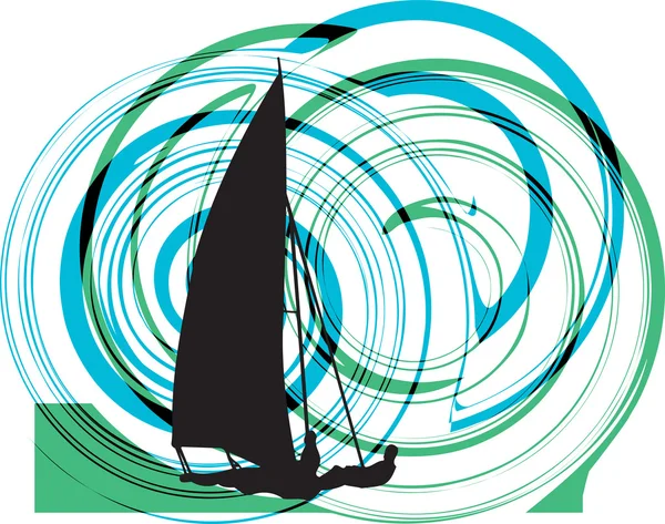 Windsurf. Illustrazione vettoriale — Vettoriale Stock