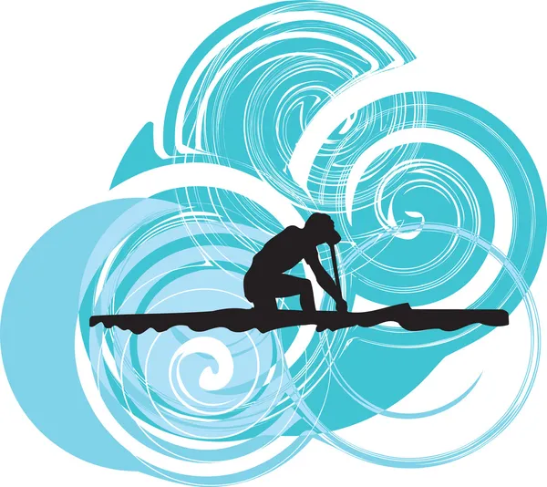 Rowing. Vector illustration — Stock Vector
