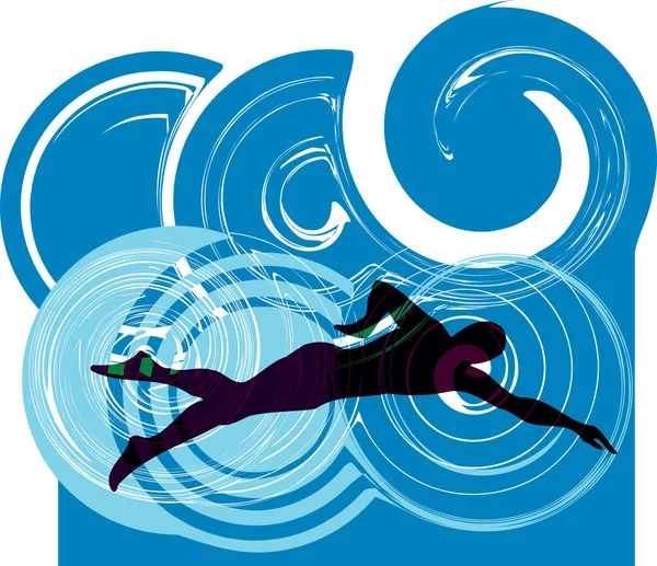 Homem a nadar. Ilustração vetorial — Vetor de Stock