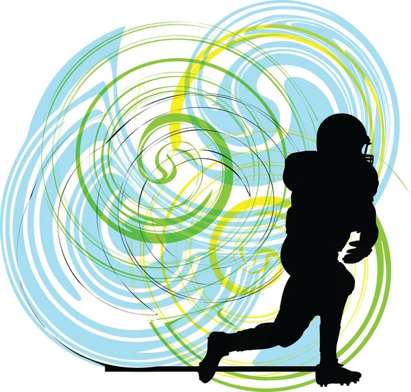 Hráč amerického fotbalu v akci. vektorové ilustrace — Stockový vektor