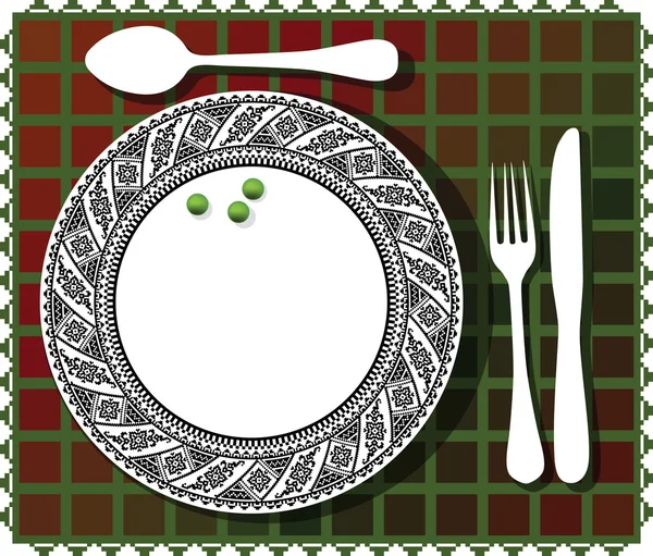 美しいプレート図 3 緑色の豆 — ストックベクタ