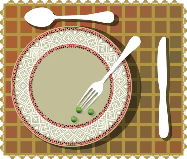 3 feijão verde na bela ilustração prato — Vetor de Stock