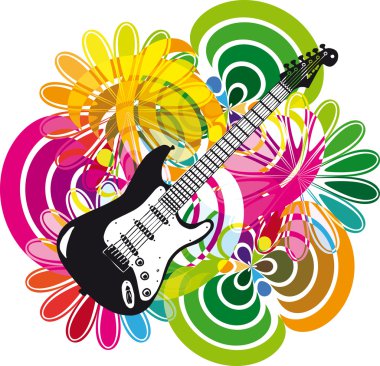 Electric guitar design. Vector illustration clipart