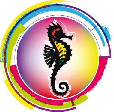 Sea horse. vector illustration clipart