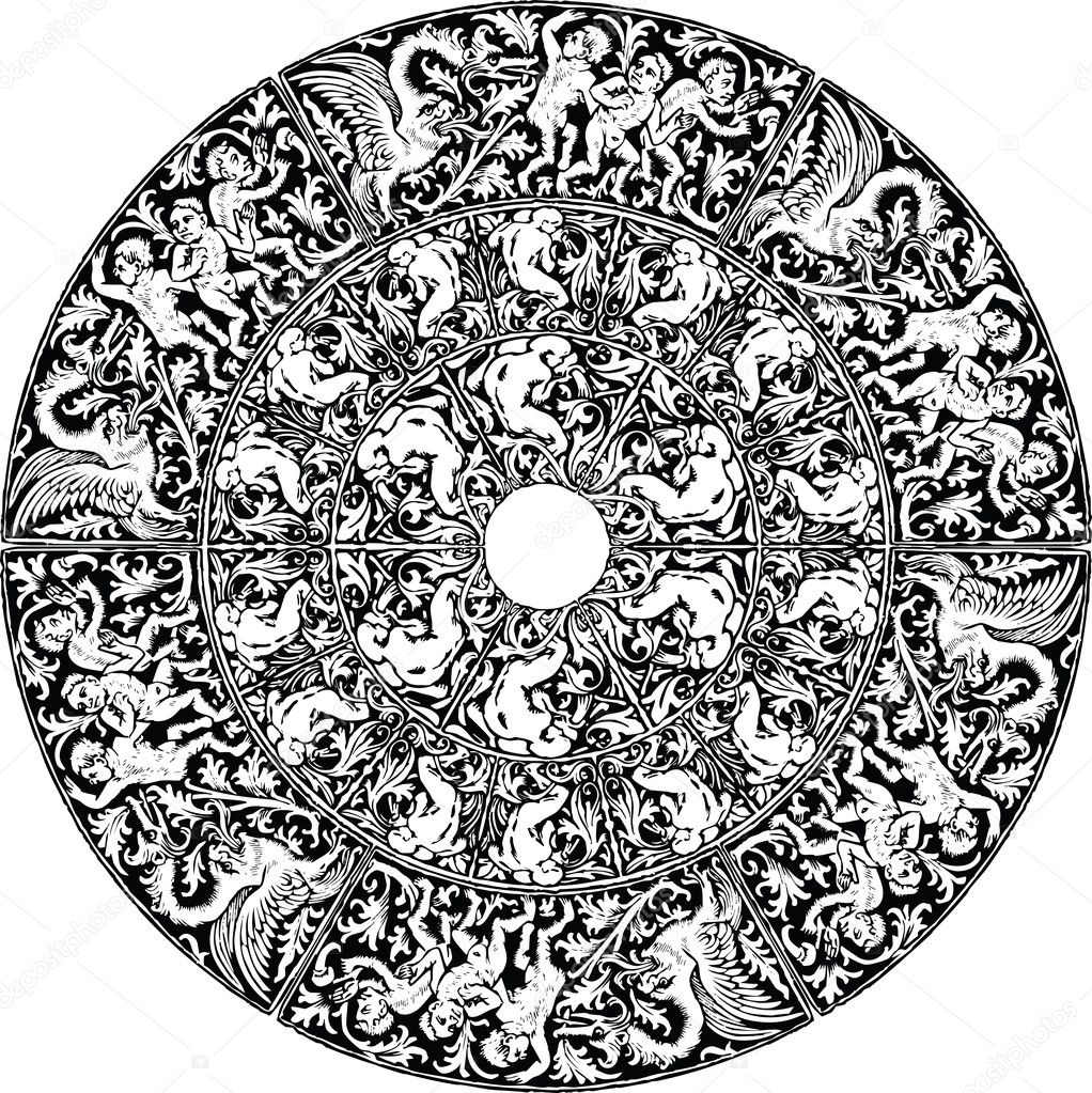 Renaissance seamless pattern. Vector illustration