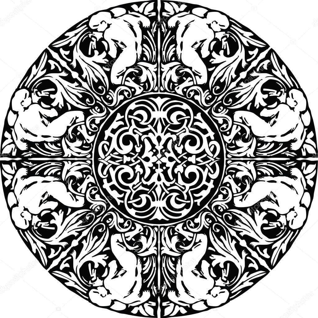 Renaissance seamless pattern. Vector illustration