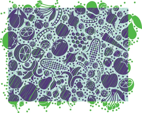 Frukt och grönsaker mönster. vektor illustration — Stock vektor