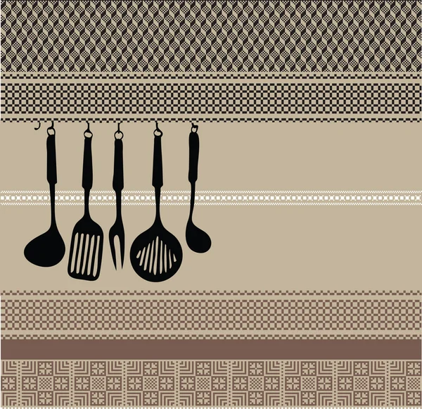 Стойка кухонной утвари, векторная иллюстрация — стоковый вектор