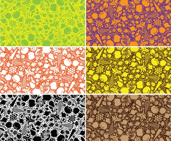 Groenten en fruit patroon. vectorillustratie — Stockvector