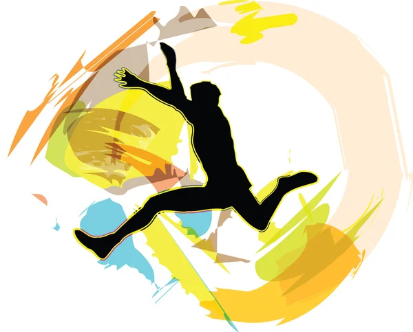 Hombre saltando, ilustración vectorial — Vector de stock