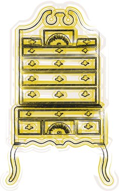 Victorian furniture illustration clipart