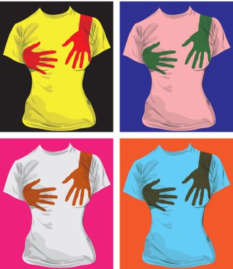 Hand print tee clipart