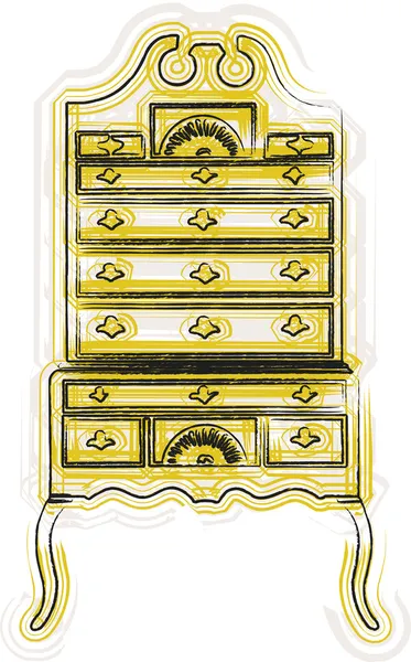 Ilustración de muebles victorianos — Vector de stock